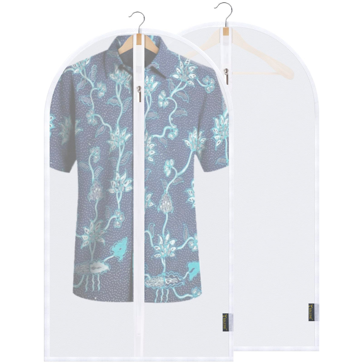 BALEINE 2PK Clear Garment Bags for Hanging Clothes, 40" Dress Suit Bag