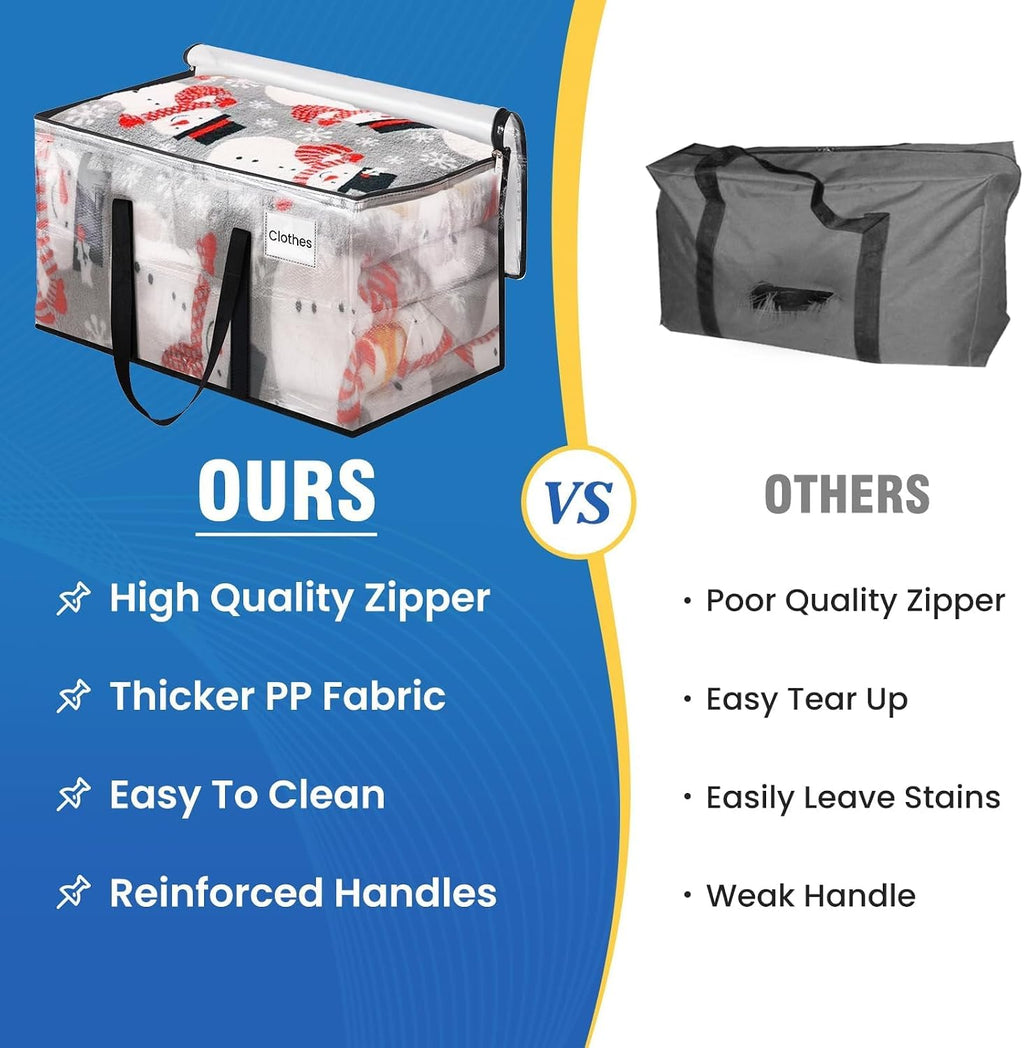 RoomHacks Moving Bags, Heavy Duty Large Storage Bags, 88L, 6 Pack, Clear