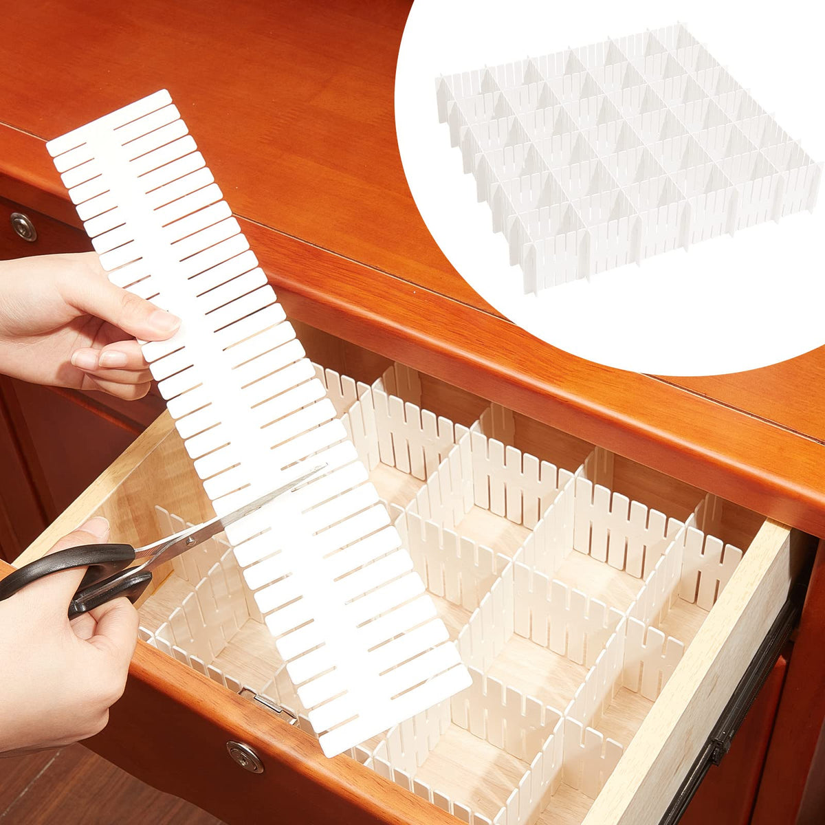 Vesici 80 Pcs Drawer Dividers Adjustable Plastic Organizers Dresser, Black