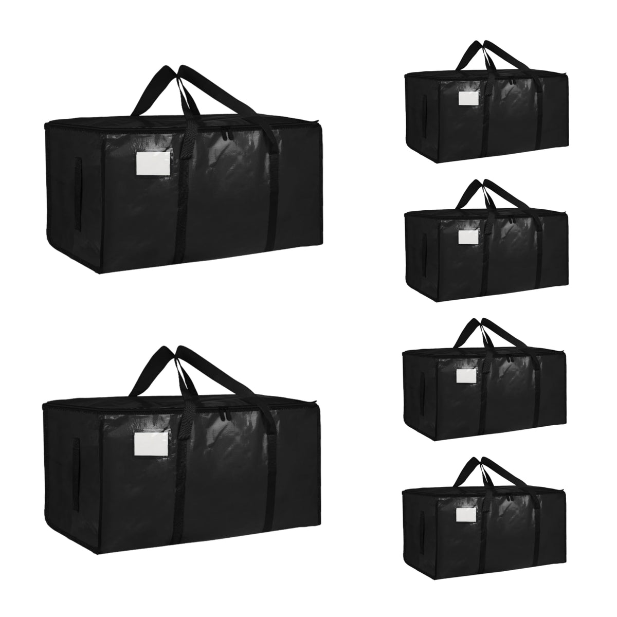 Moving Bags Extra Large 8 Pack - Heavy Duty Storage Totes with Wrap-Around Handles & Reinforced Zippers - Foldable Moving Box Alternative, Water-Resistant for Dorm, Closet & Under Bed Storage (Clear)