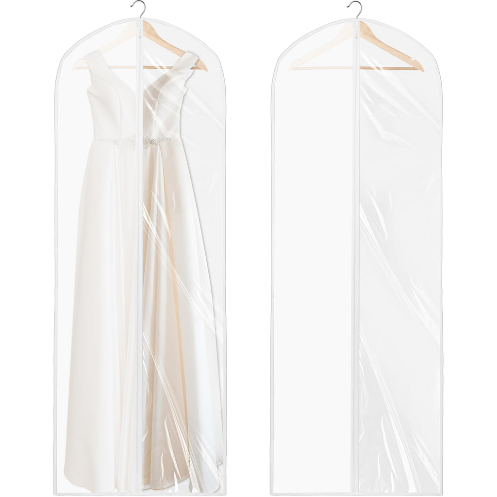 Simple Houseware 60-Inch Translucent Garment Bags with Zipper, 6 Pack