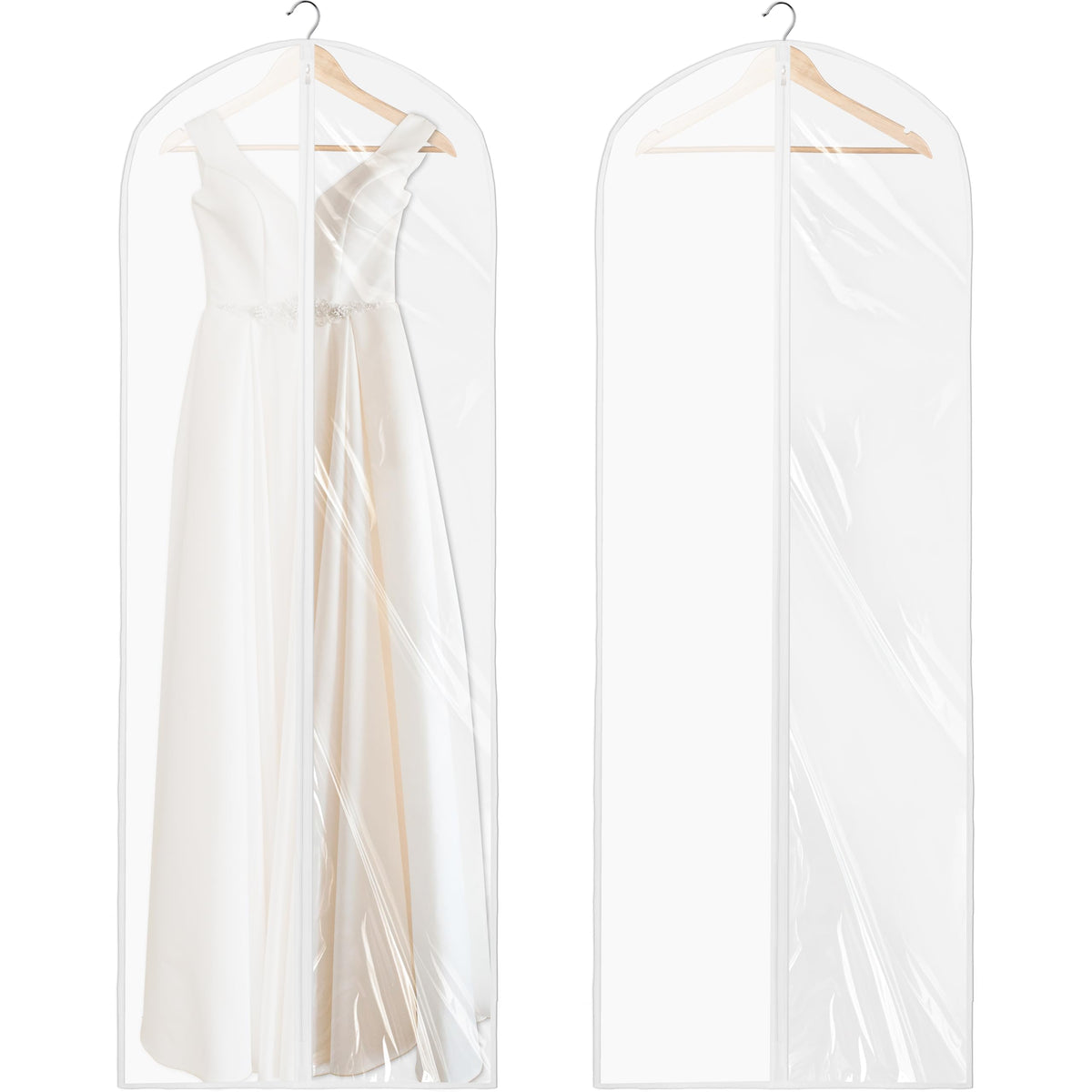 Simple Houseware 60-Inch Translucent Garment Bags with Zipper, 6 Pack
