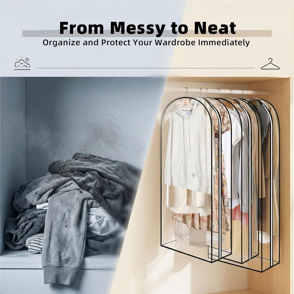 Clear Garment Bags for Hanging Clothes 3-piece set(43,50,60) inch