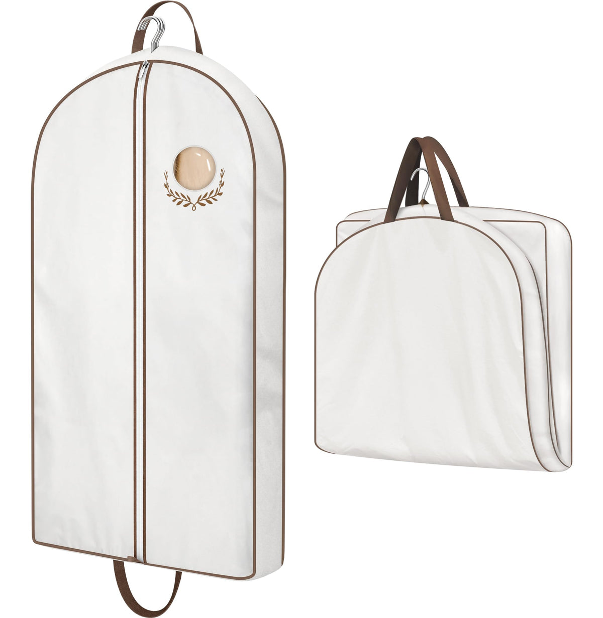 MISSLO 60" Cotton Garment Bag for Long Dress Breathable Fur Coat Storage Bag Women Dress Cover Luxury Garment Bags for Hanging Clothes Travel for Fur Coat, Jacket, Gown, Suit