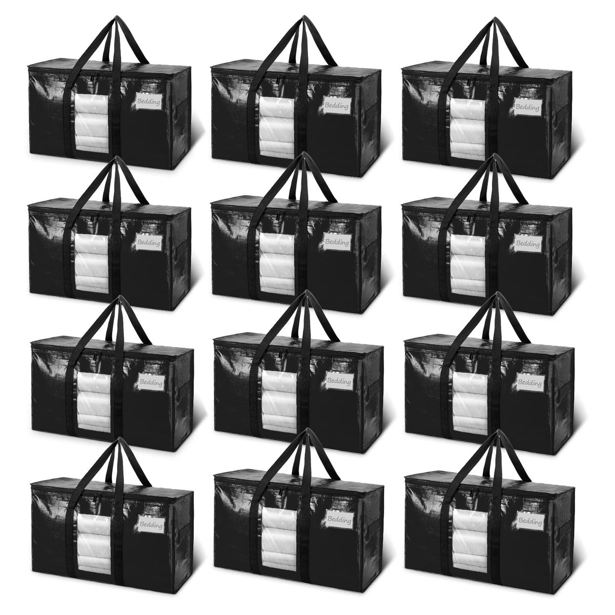 TAILI 4 Pack Blue Extra Large Moving Bags,Storage Bags with Visible Window