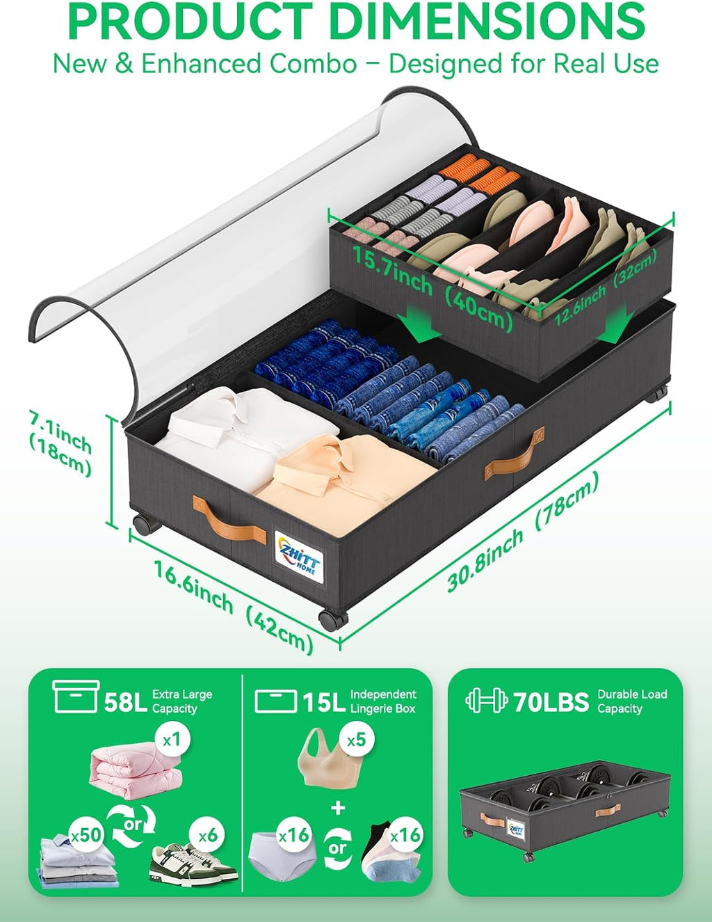 Under Bed Storage with Wheels, Under the Bed Storage Containers Lids