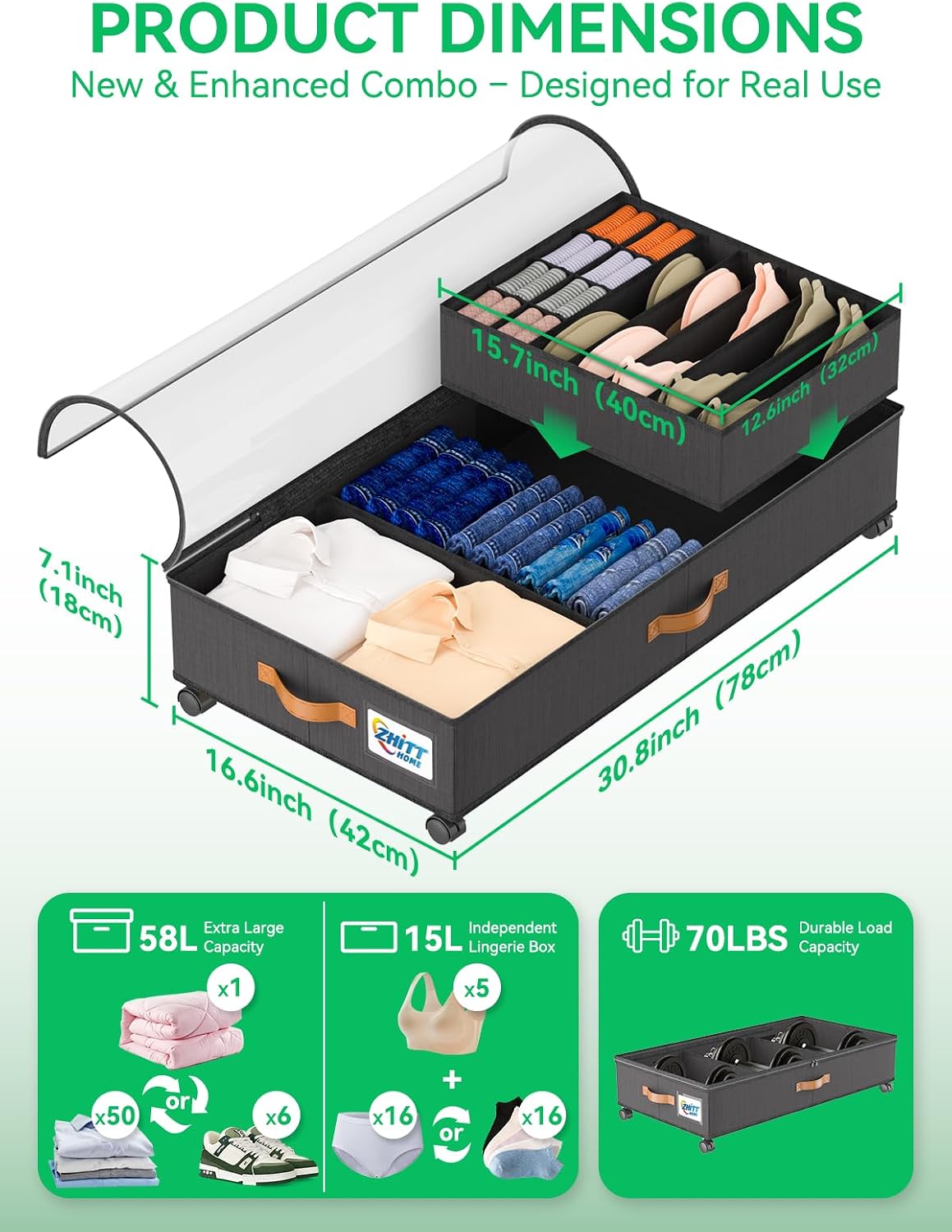 Under Bed Storage with Wheels, Under the Bed Storage Containers Lids