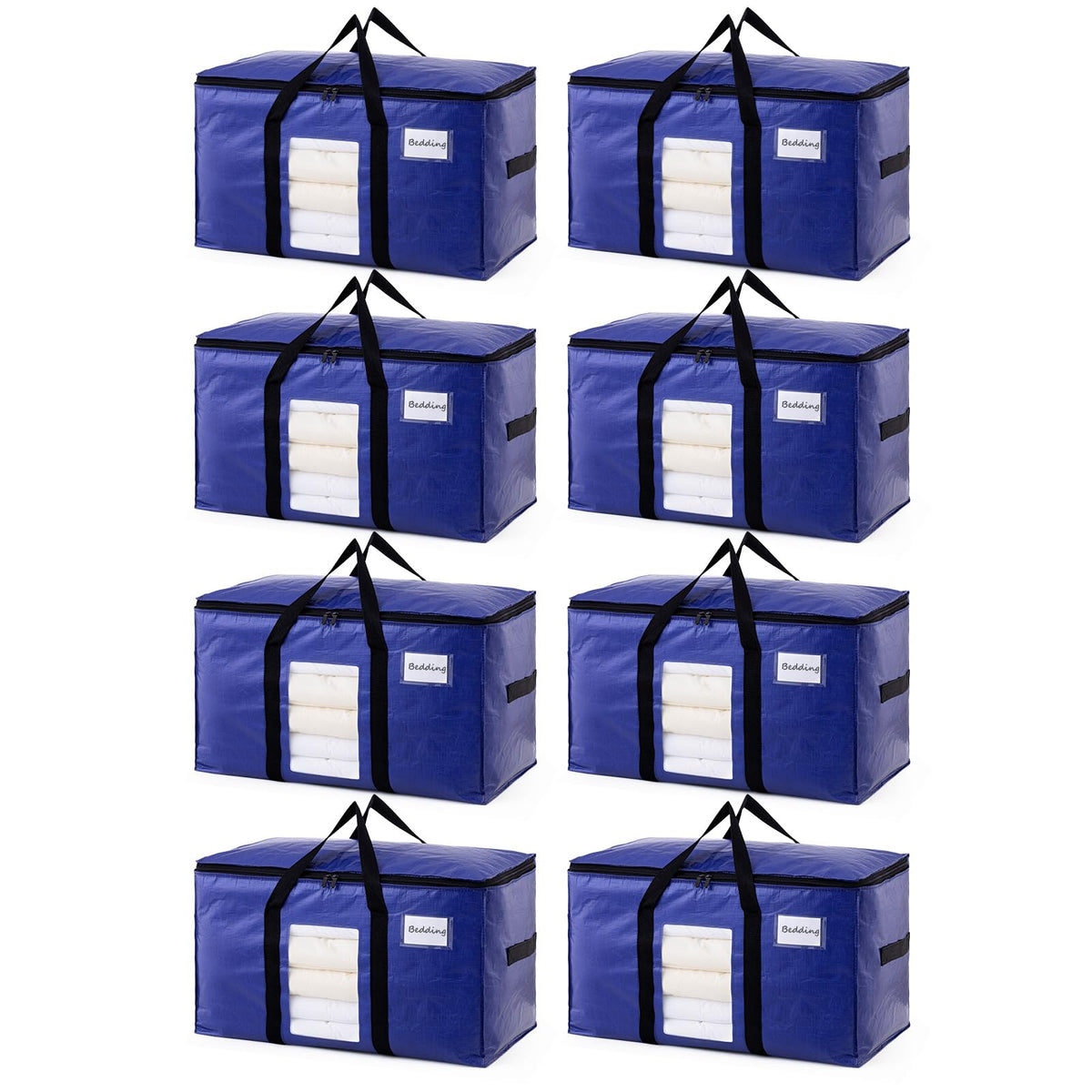 TAILI 4 Pack Blue Extra Large Moving Bags,Storage Bags with Visible Window