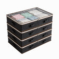 4 Pack Underbed Storage Boxes, Storage Bags with Zipper, Black