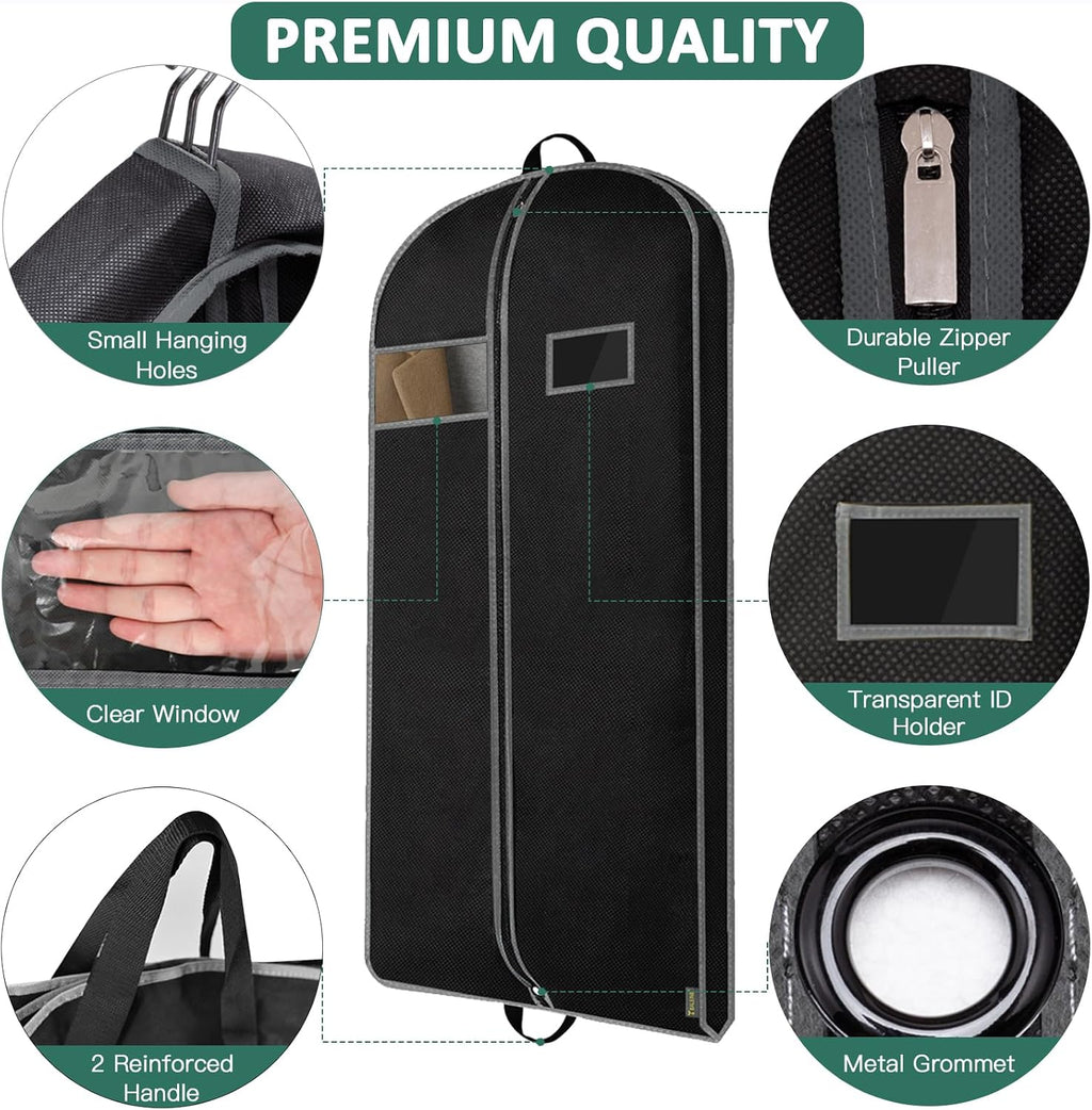 BALEINE 1PK Garment Bags for Hanging Clothes, 60" Suit Bag for Travel
