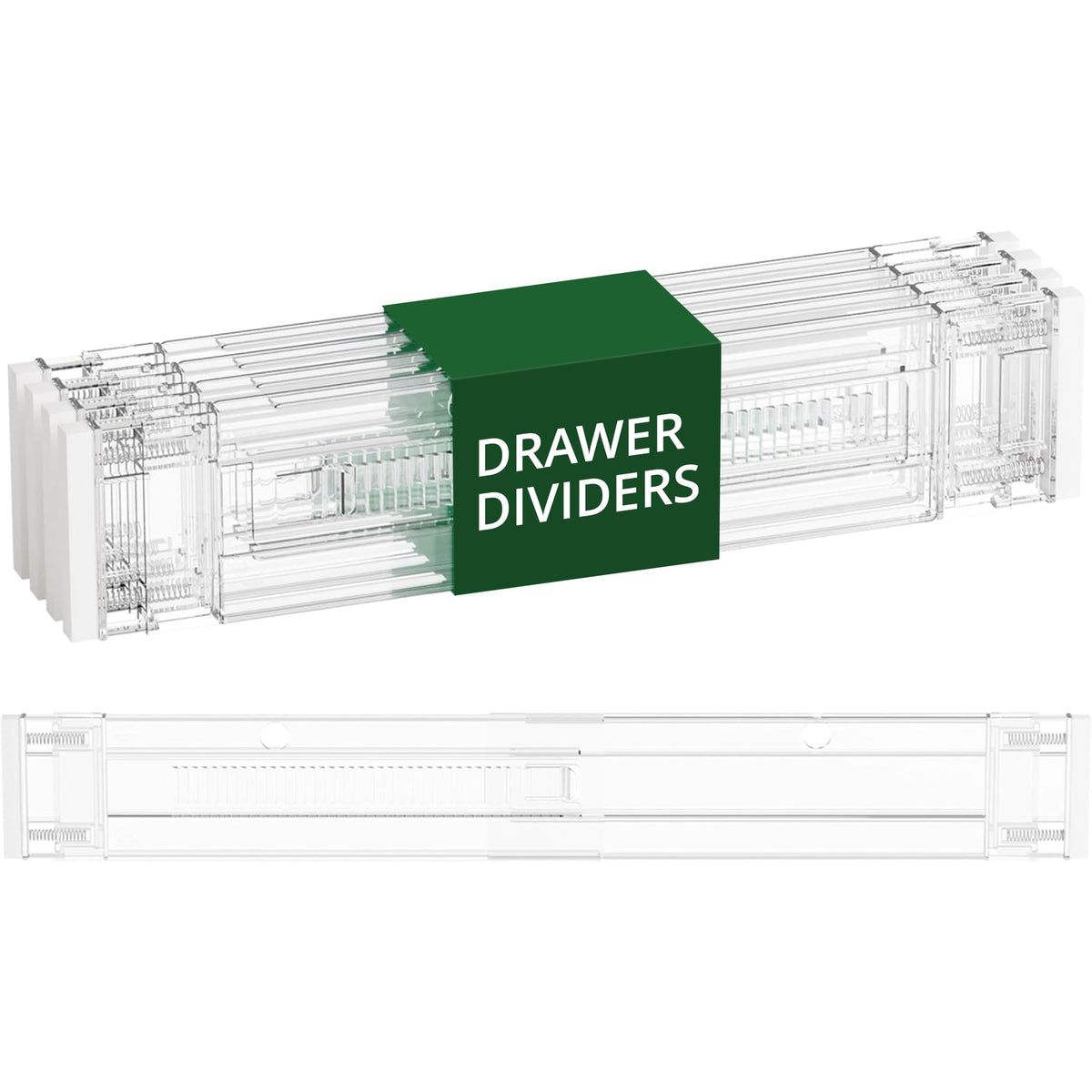 Bamboo Drawer Dividers Organizers, Adjustable Drawer Separator Splitters, 17–22 Inches Expandable Drawer Divider Organizer for Large Utensils, Kitchen, Bedroom, Dresser & Office Drawers 4-Pack