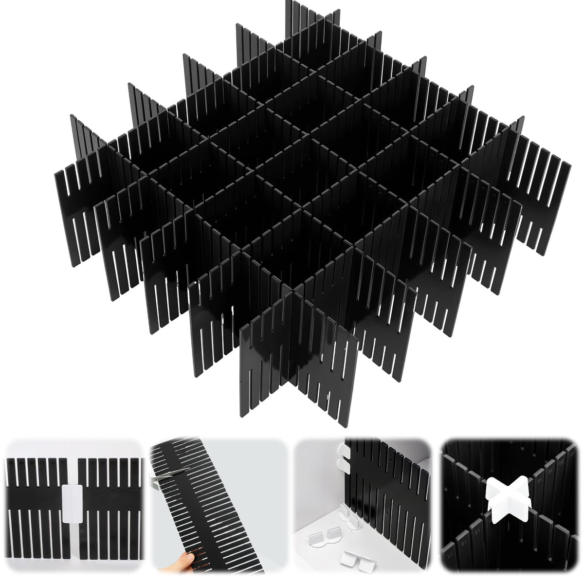 15 Pcs 5.12 Tall Drawer Divider Adjustable Drawer Organizer,White