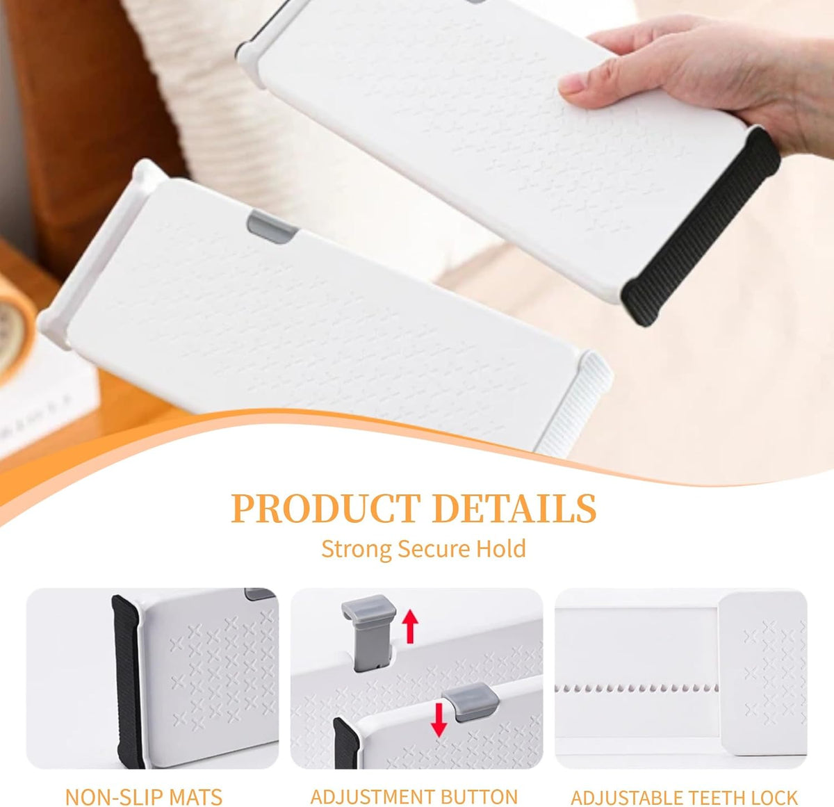 Adjustable Drawer Dividers, Storage Organizers, (2 Pack)