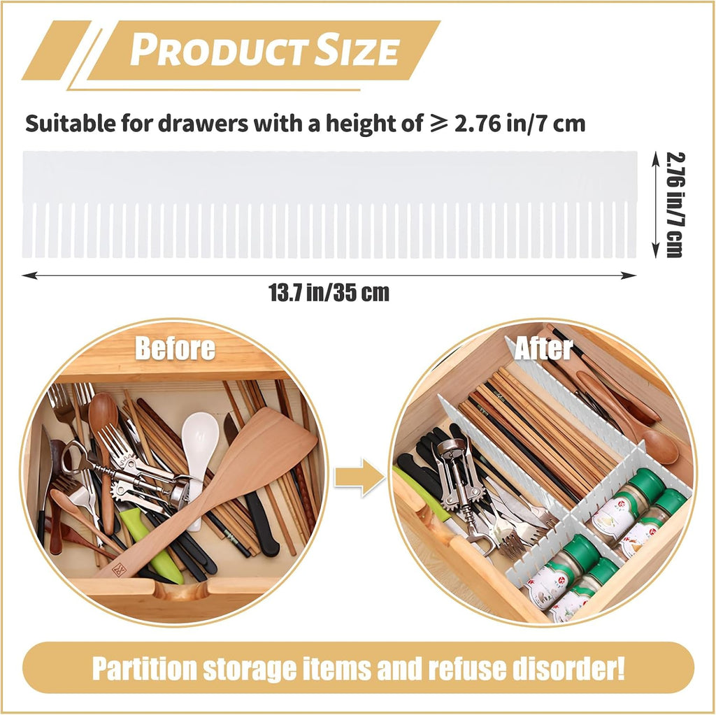 OJYUDD 12PCS DIY Plastic Grid Drawer Dividers,White Adjustable Sock Underwear Dresser Drawer Organizers Divider for Stationary Storage