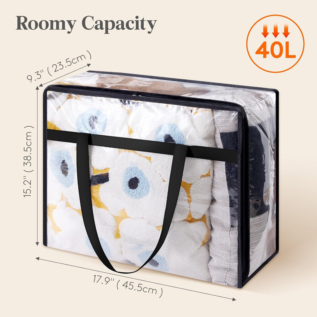 Lifewit 45L Clear Clothes Storage Bags,Plastic Foldable Blanket Storage Bag