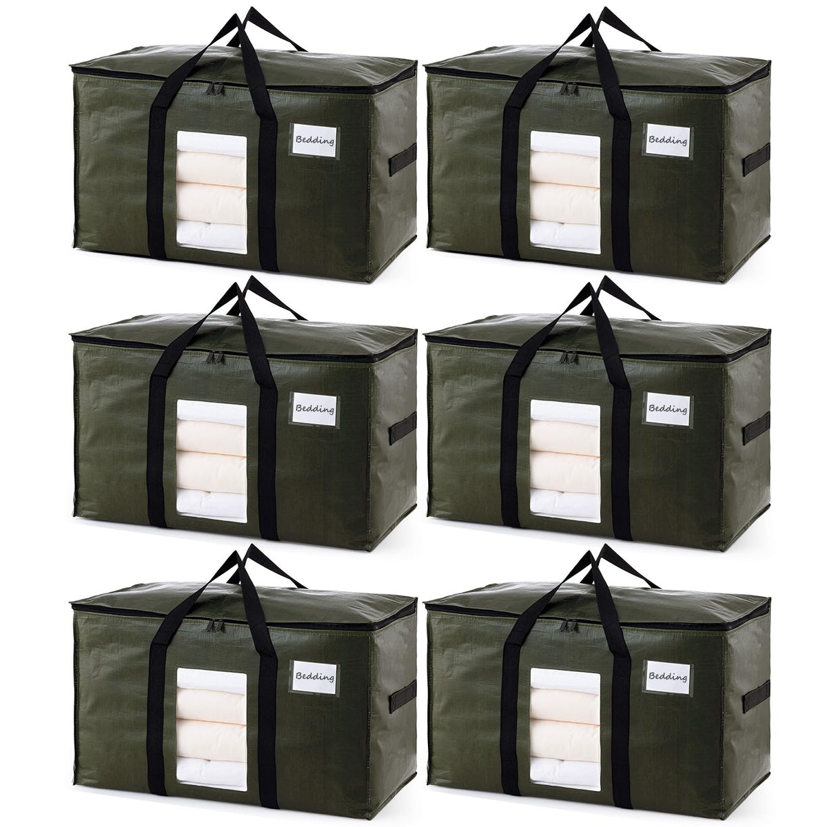 TAILI 4 Pack Blue Extra Large Moving Bags,Storage Bags with Visible Window