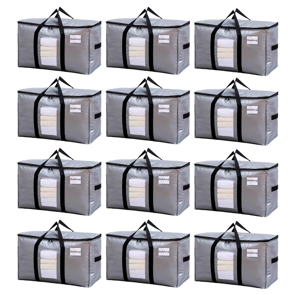 TAILI 4 Pack Blue Extra Large Moving Bags,Storage Bags with Visible Window