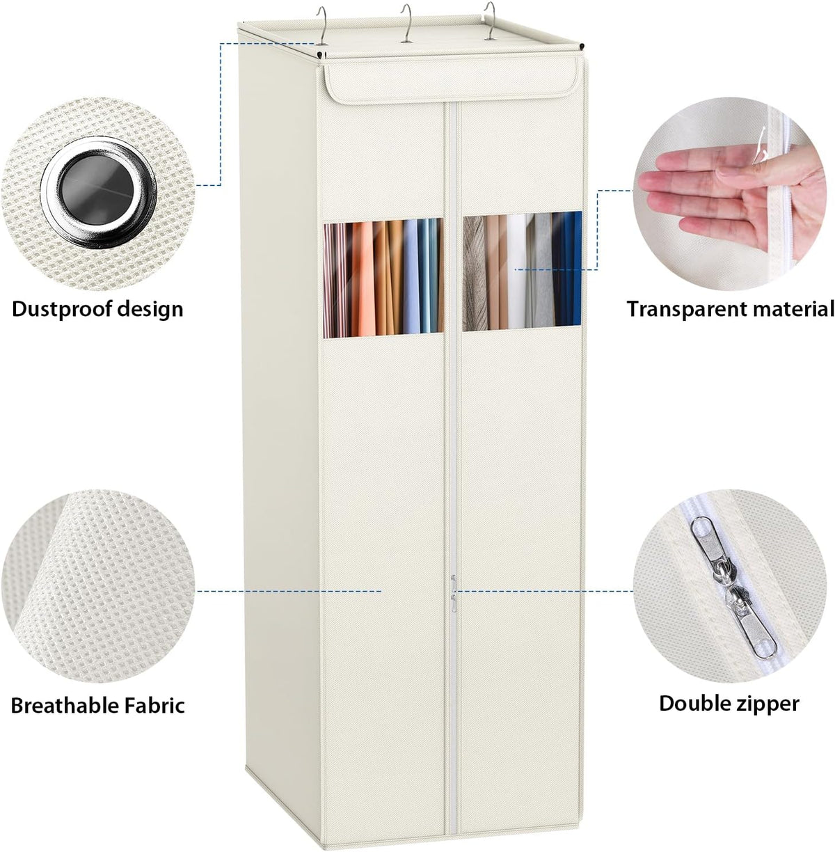Zilink Clear Garment Bags for Hanging Clothes Garment Storage Bags 54 in