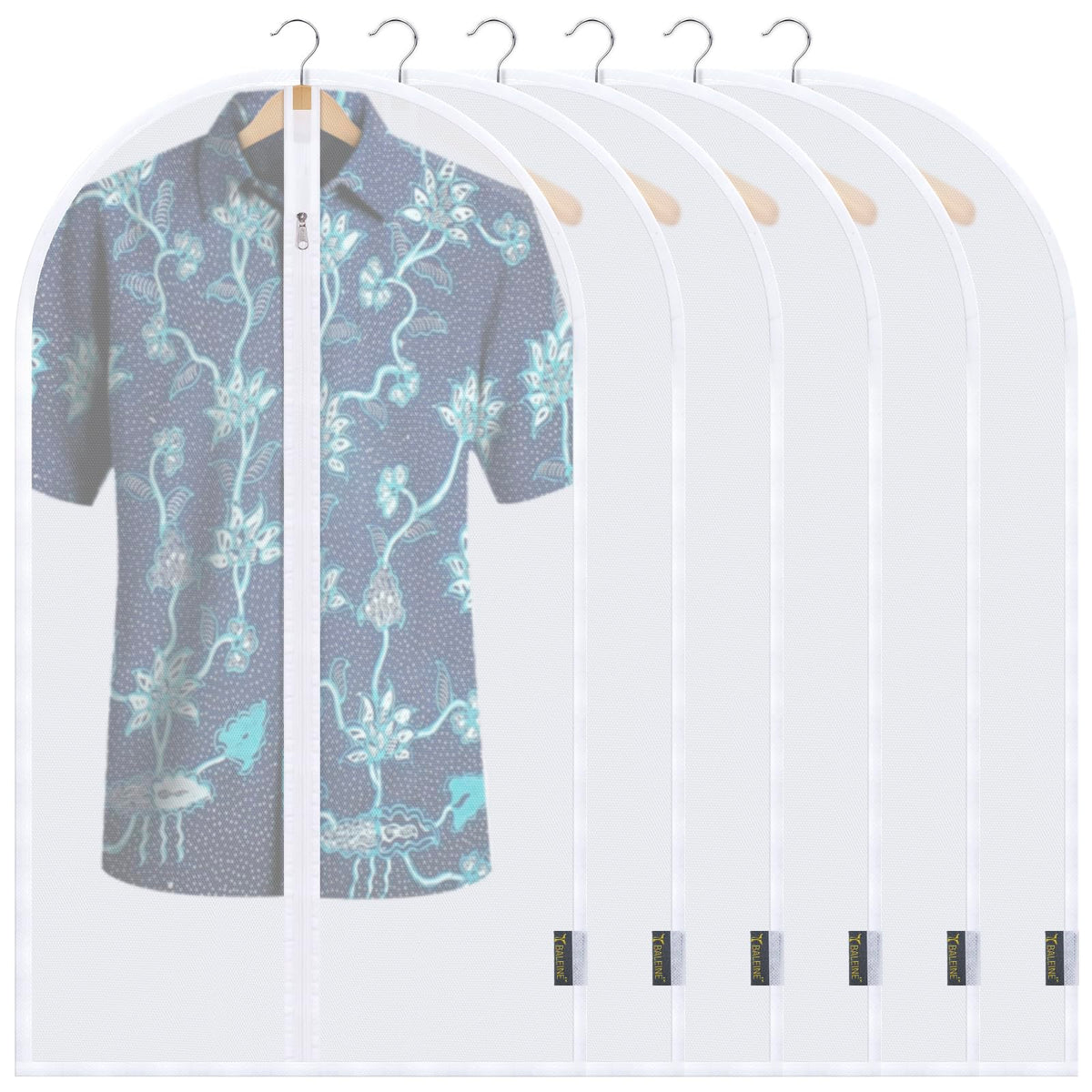 BALEINE 2PK Clear Garment Bags for Hanging Clothes, 40" Dress Suit Bag