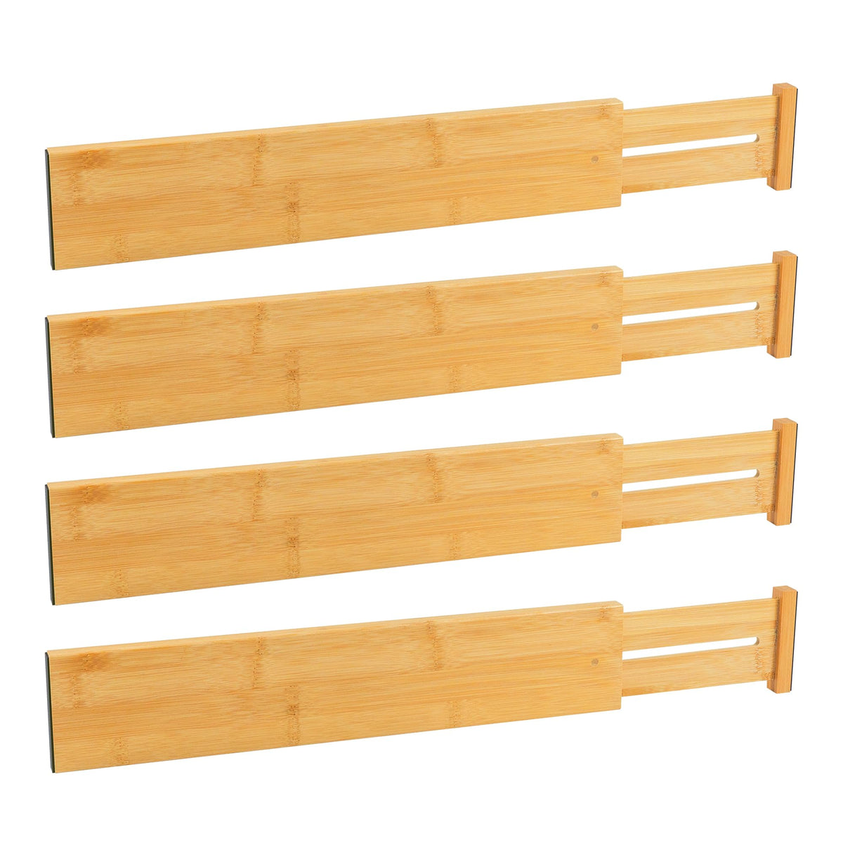 Utoplike Bamboo Kitchen Drawer Divider, Black Utensil Drawers Organizer