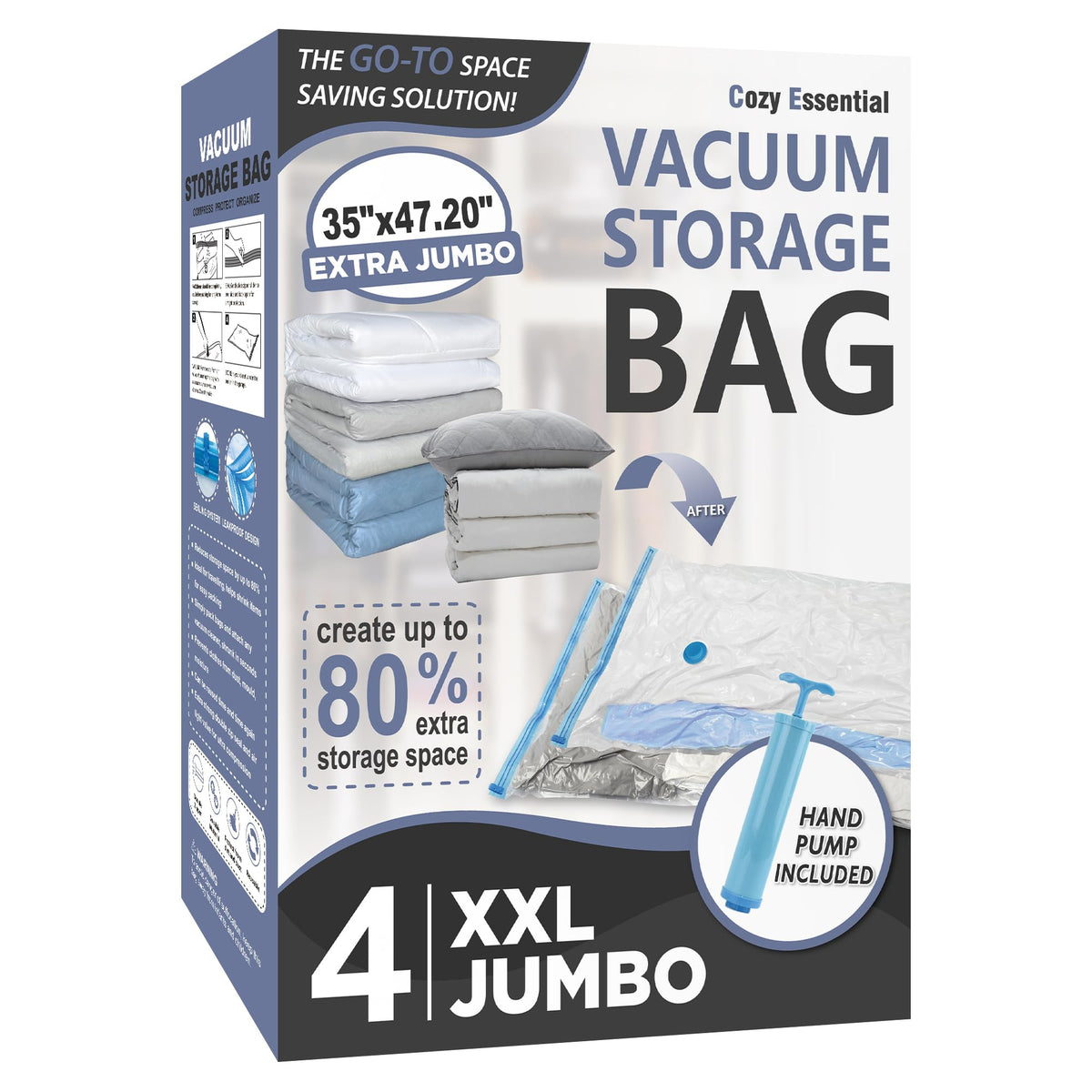 Vacuum Storage Bags with Hand Pump, Vacuum Seal Space Saver Bags,20 Combo