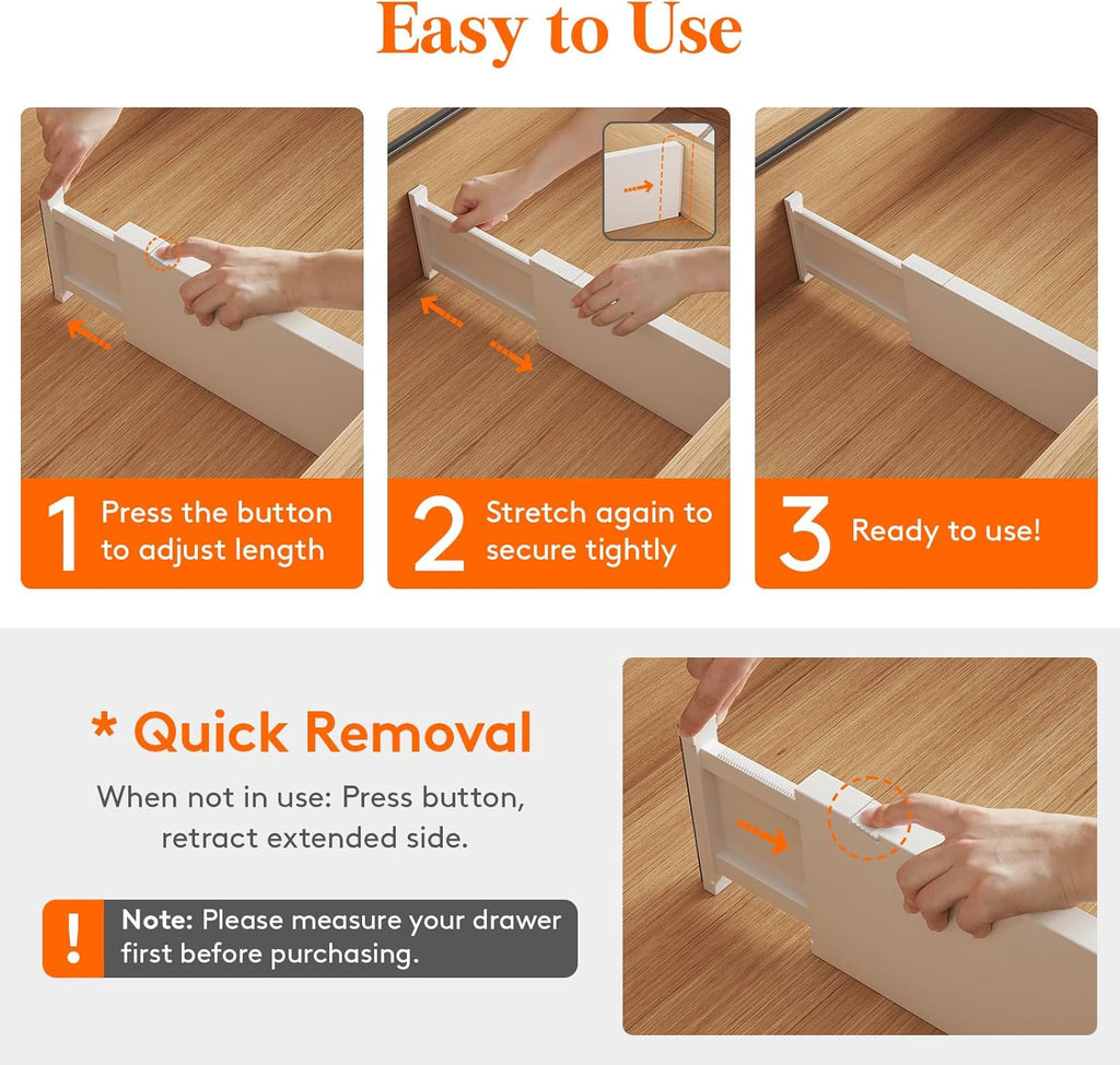 Lifewit 5" Tall Upgrade Drawer Dividers, Adjustable Deep Drawer Organizer