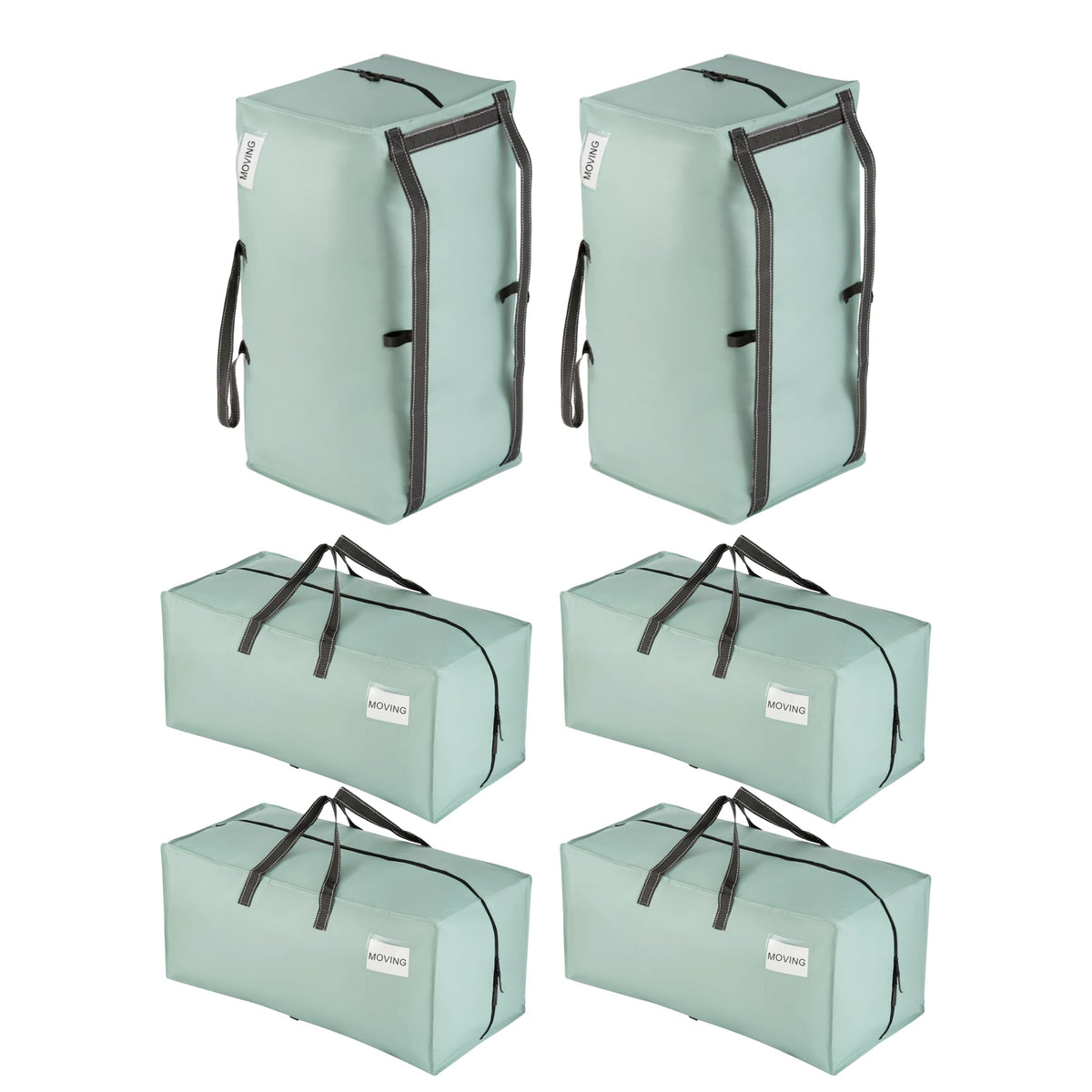 VENO 10 Pack Heavy Duty Moving Bags with Backpack Straps, Zippers & Handles, Extra Large Packing Bags for College Dorm Essentials, Moving Supplies Alternative to Cardboard Moving Boxes