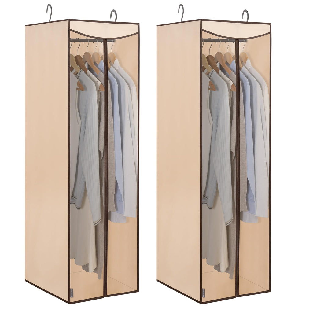 STORAGE MANIAC Garment Bags for Hanging Clothes, 57-Inch, Beige, 2-Pack