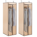 STORAGE MANIAC 2-Pack Hanging Garment Bag Zipper Cover with Sealed Clear Window, Long Garment Cover for Closet Storage Wardrobe Clothes Protector, Large Garment Storage Bag for Dresses,Suits, Grey