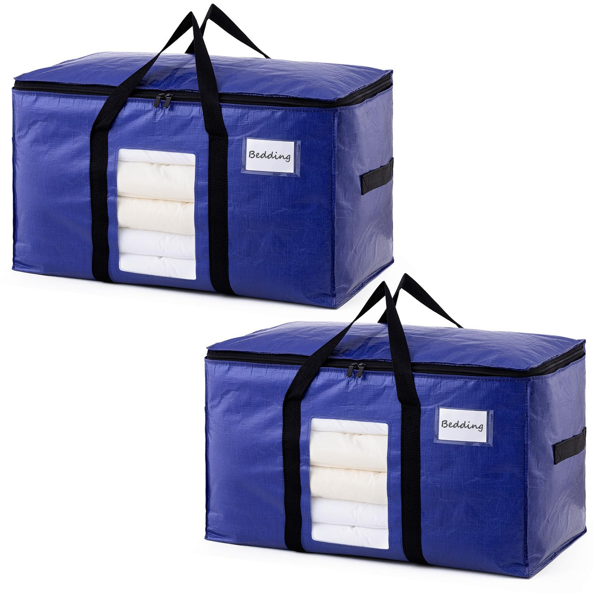 TAILI 4 Pack Blue Extra Large Moving Bags,Storage Bags with Visible Window