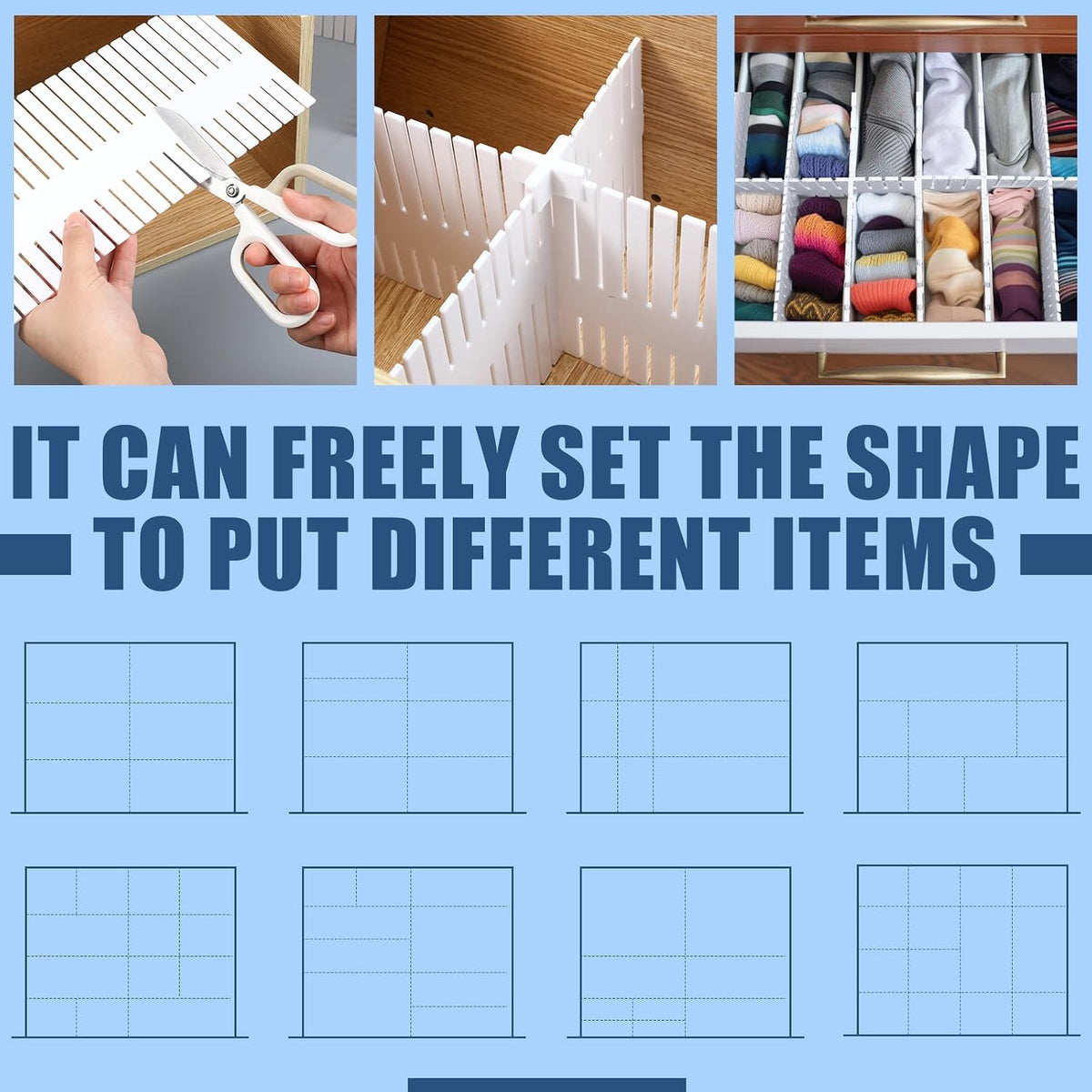 15 Pcs 5.12 Tall Drawer Divider Adjustable Drawer Organizer,White