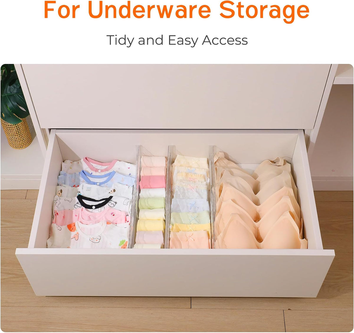 12 Pack 4" High Drawer Dividers for Clothes, 10.2"-16.5" Expandable