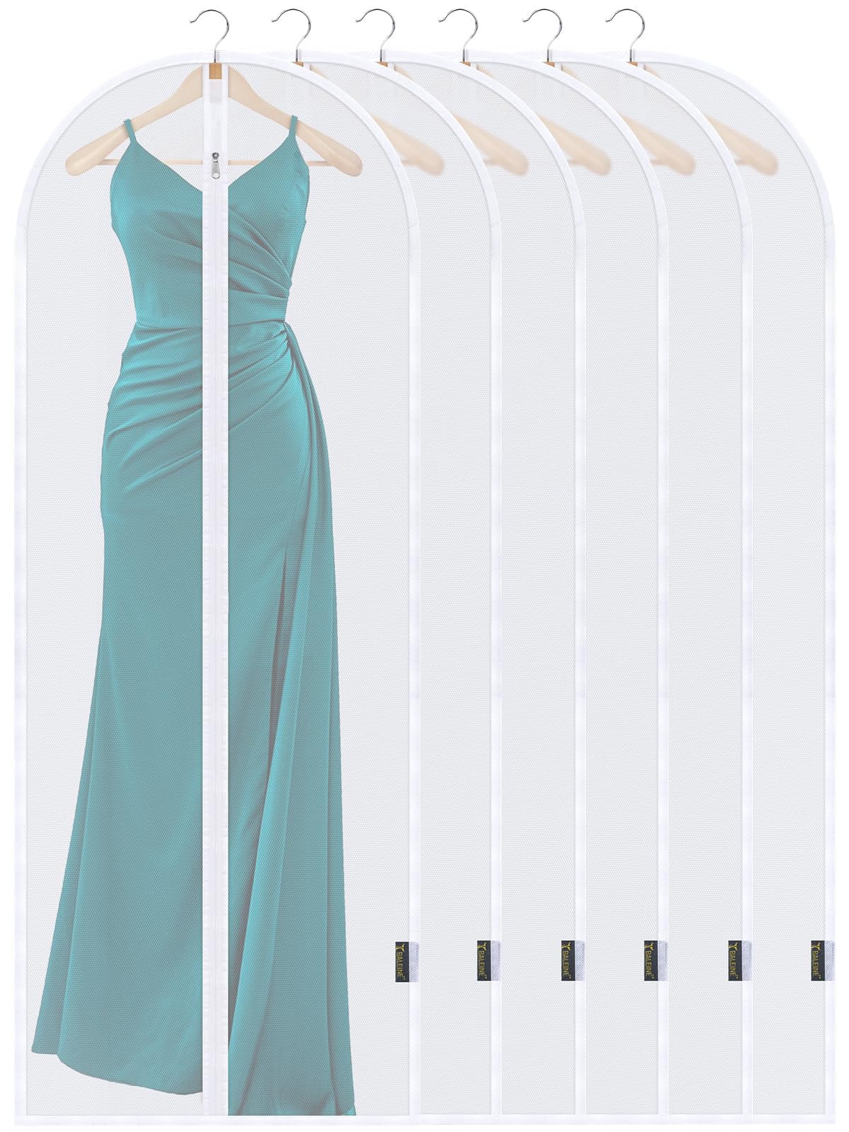 BALEINE 2PK Clear Garment Bags for Hanging Clothes, 40" Dress Suit Bag