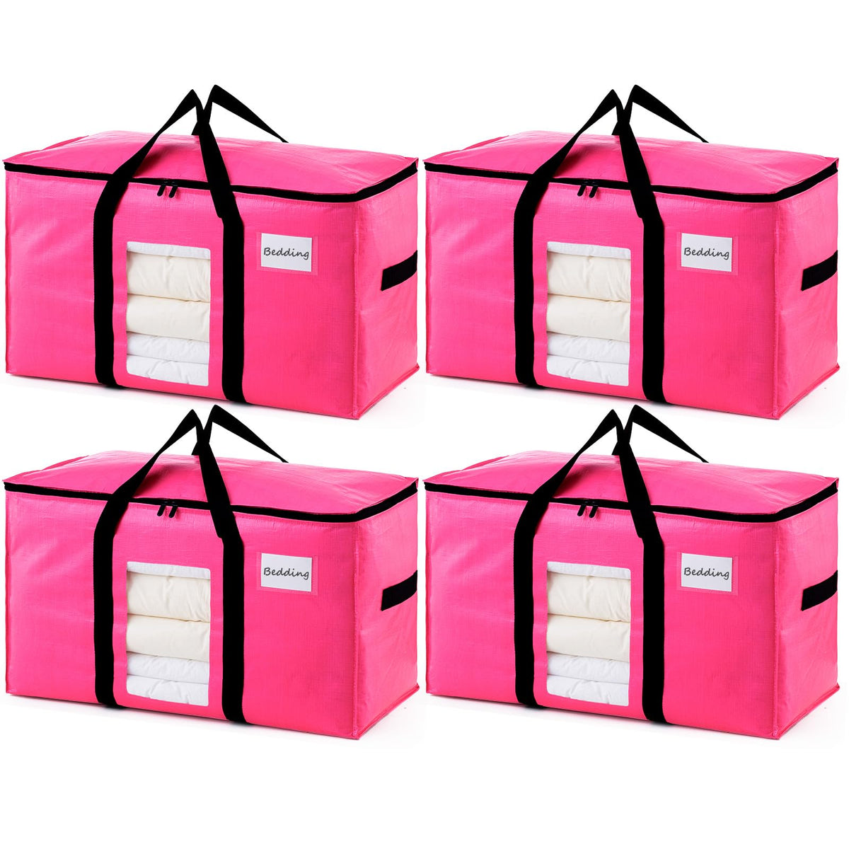 TAILI 4 Pack Blue Extra Large Moving Bags,Storage Bags with Visible Window