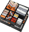Criusia Drawer Organizer Clothes 12 Pack, Dresser Organizer for Nursery Bedroom Closet Organization and Storage - Baby Clothes Organizer Bins - Drawer Divider for Sock Underwear Bra Ties (Grey)