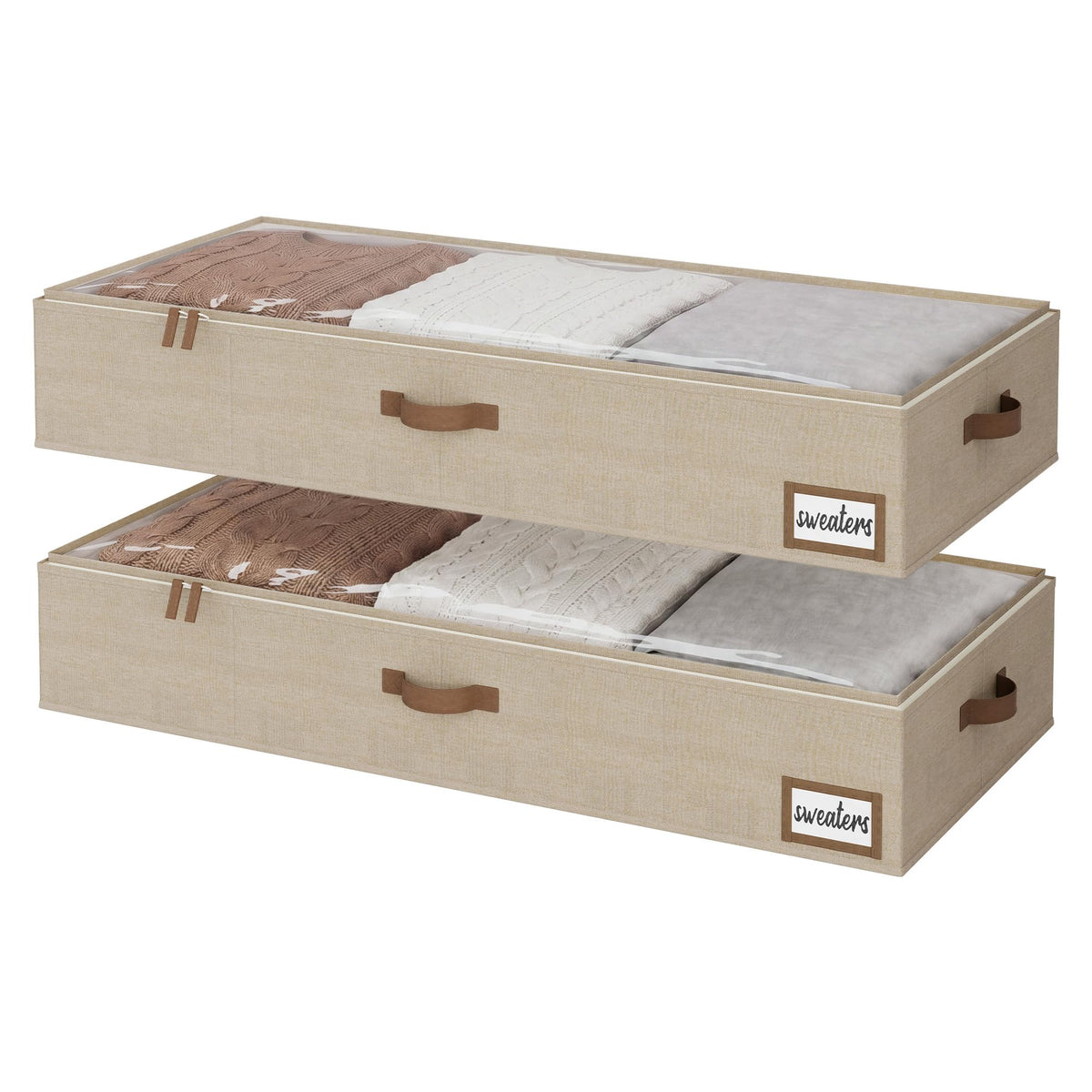 StorageWorks 6 Inch Low Profile Under Bed Storage Containers with Clear Lid
