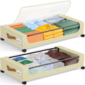 GoMaihe Under Bed Storage with Wheels 48L Grey 2-Pack