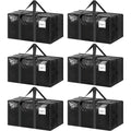 6 Pack Extra Heavy Duty Large Moving Bags with Strong Zipper, Black