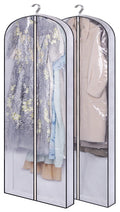 SLEEPING LAMB 60" Long Hanging Garment Bags for Closet Storage Gusseted Clear Dress Bag for Clothes, Gowns, Coats, Suits, 5 Packs