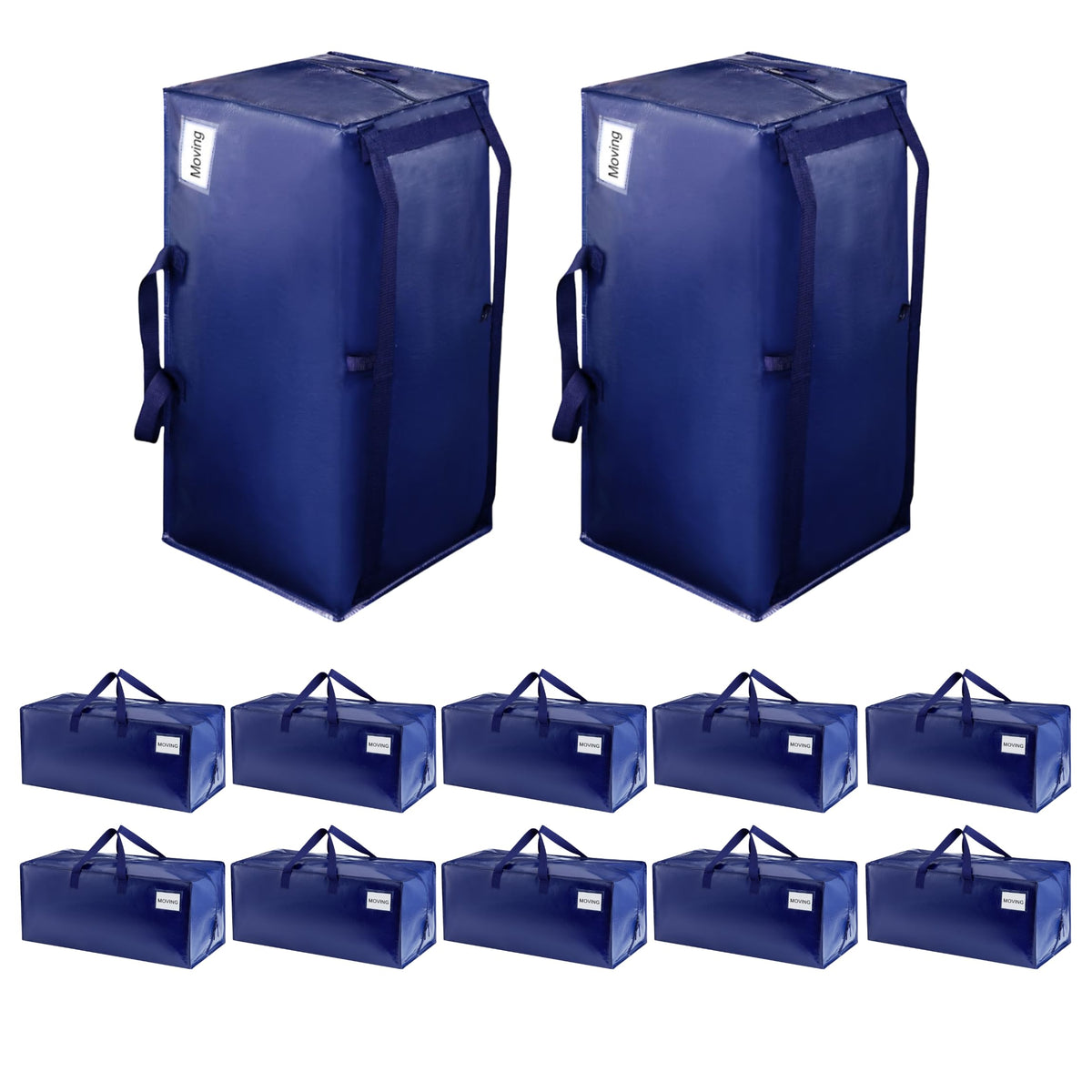 VENO 10 Pack Heavy Duty Moving Bags with Backpack Straps, Zippers & Handles, Extra Large Packing Bags for College Dorm Essentials, Moving Supplies Alternative to Cardboard Moving Boxes