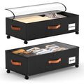 Eastherry Under Bed Storage Containers with Wheels, 9.5 inches Higher Underbed Shoes Blankets Clothes Toy Storage Drawers for College Dorms Bedrooms Nursery Rooms Organization, 2 Pack to be Assembled
