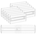 12 Pack 4" High Drawer Dividers for Clothes, 10.2"-16.5" Expandable