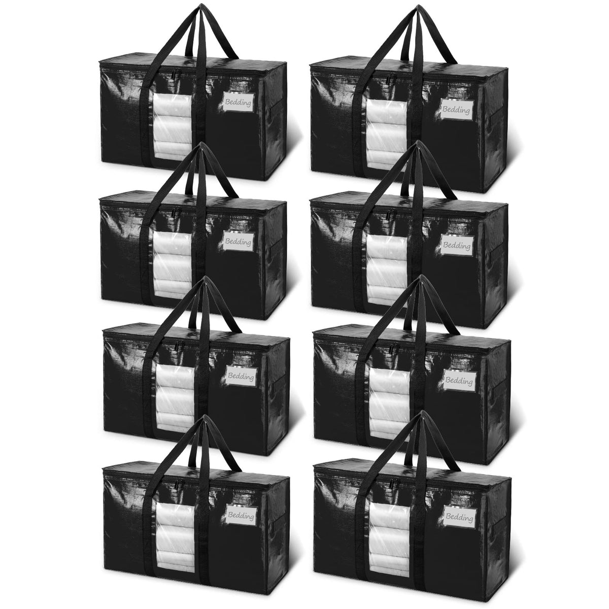 TAILI 4 Pack Blue Extra Large Moving Bags,Storage Bags with Visible Window