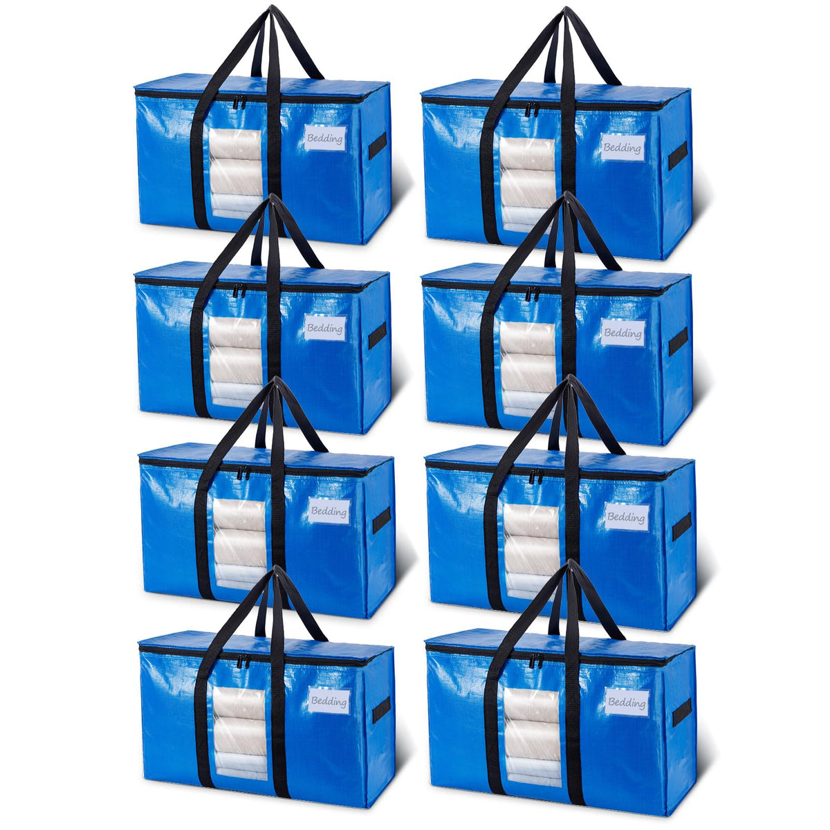 TAILI 4 Pack Blue Extra Large Moving Bags,Storage Bags with Visible Window