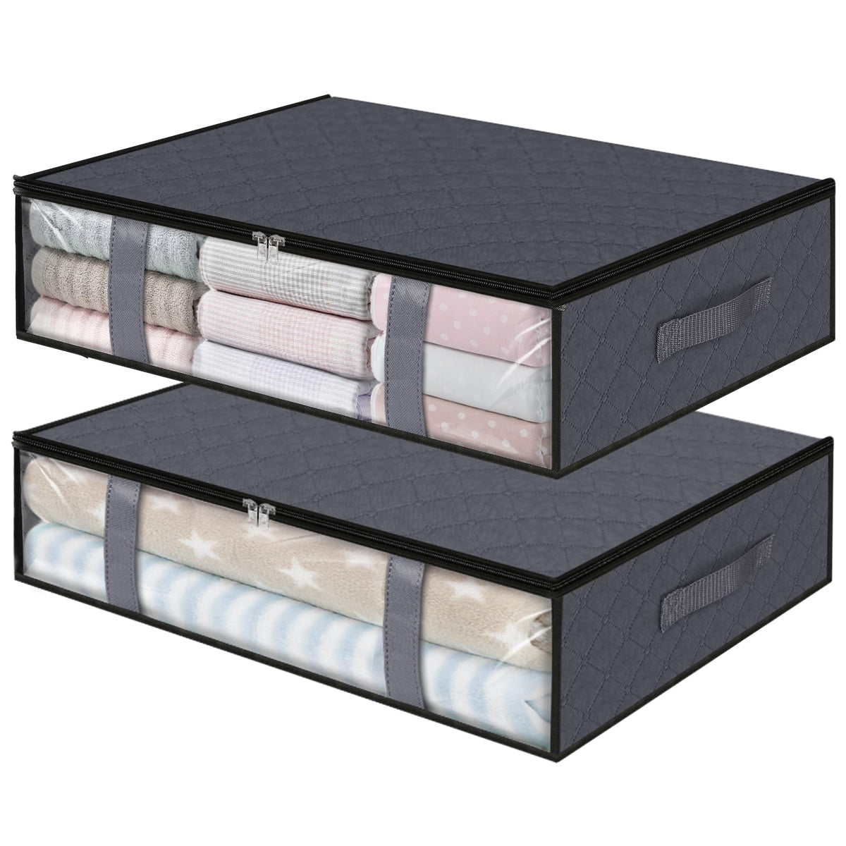 StorageRight Under Bed Storage Bags, 3 Pack, 40L, Gray