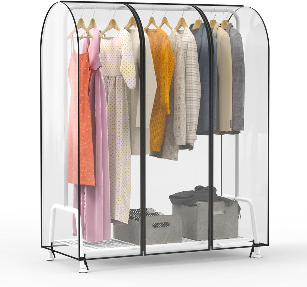 Zilink Clear Garment Rack Cover Transparent Clothes Rack Cover 50 in