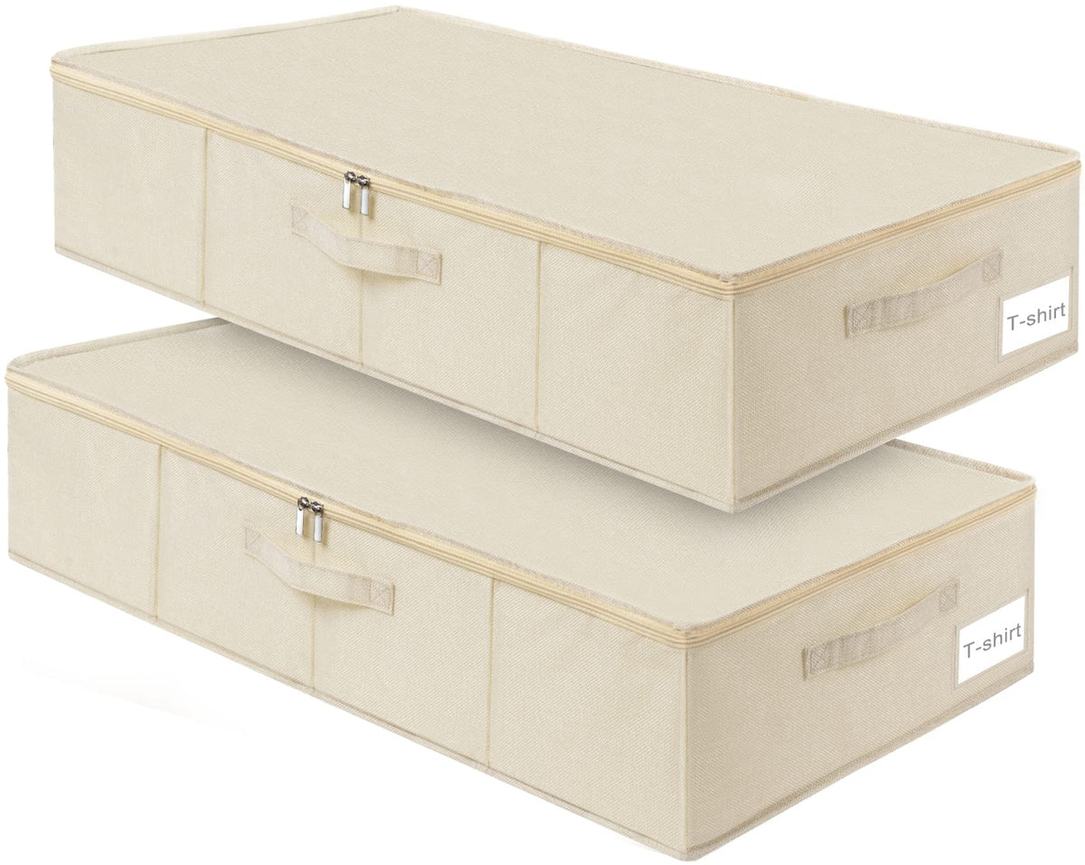 punemi 6.7 in Tall Sturdy Under Bed Storage Containers with Lid, 2Pack,Gray