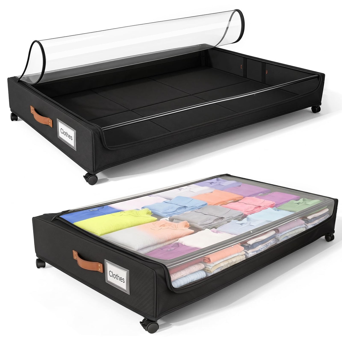 92L Extra Large Under Bed Storage with Wheels, 39.4" Extra Long Storage Box