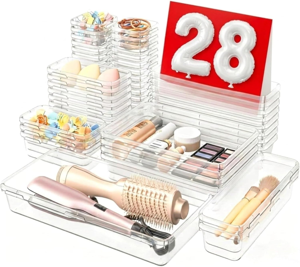 A-LuGei 【Military Grade】 Drawer Organizer for Vanity Bathroom Makeup Desk