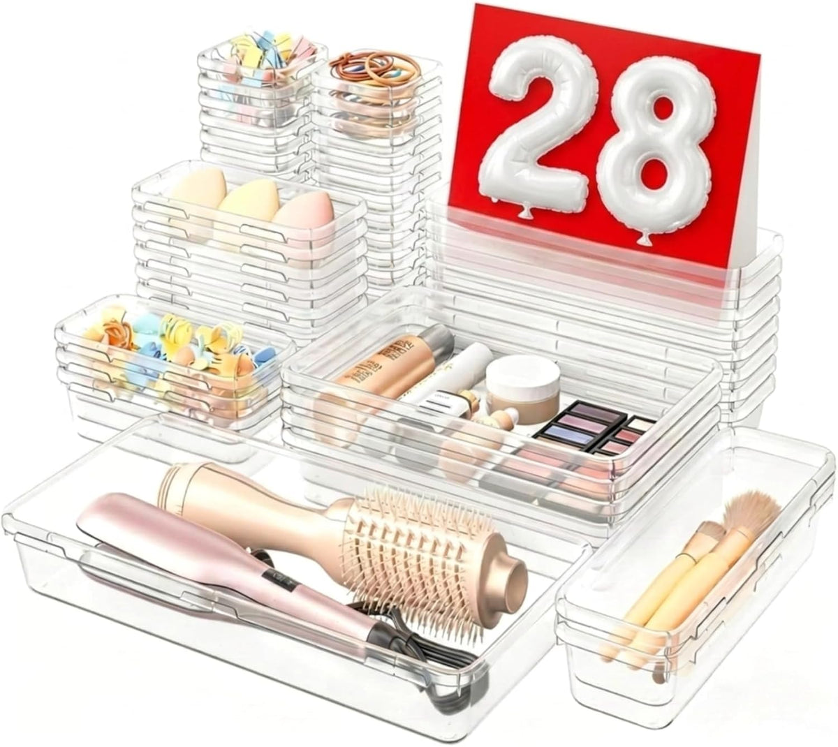 A-LuGei 【Military Grade】 Drawer Organizer for Vanity Bathroom Makeup Desk
